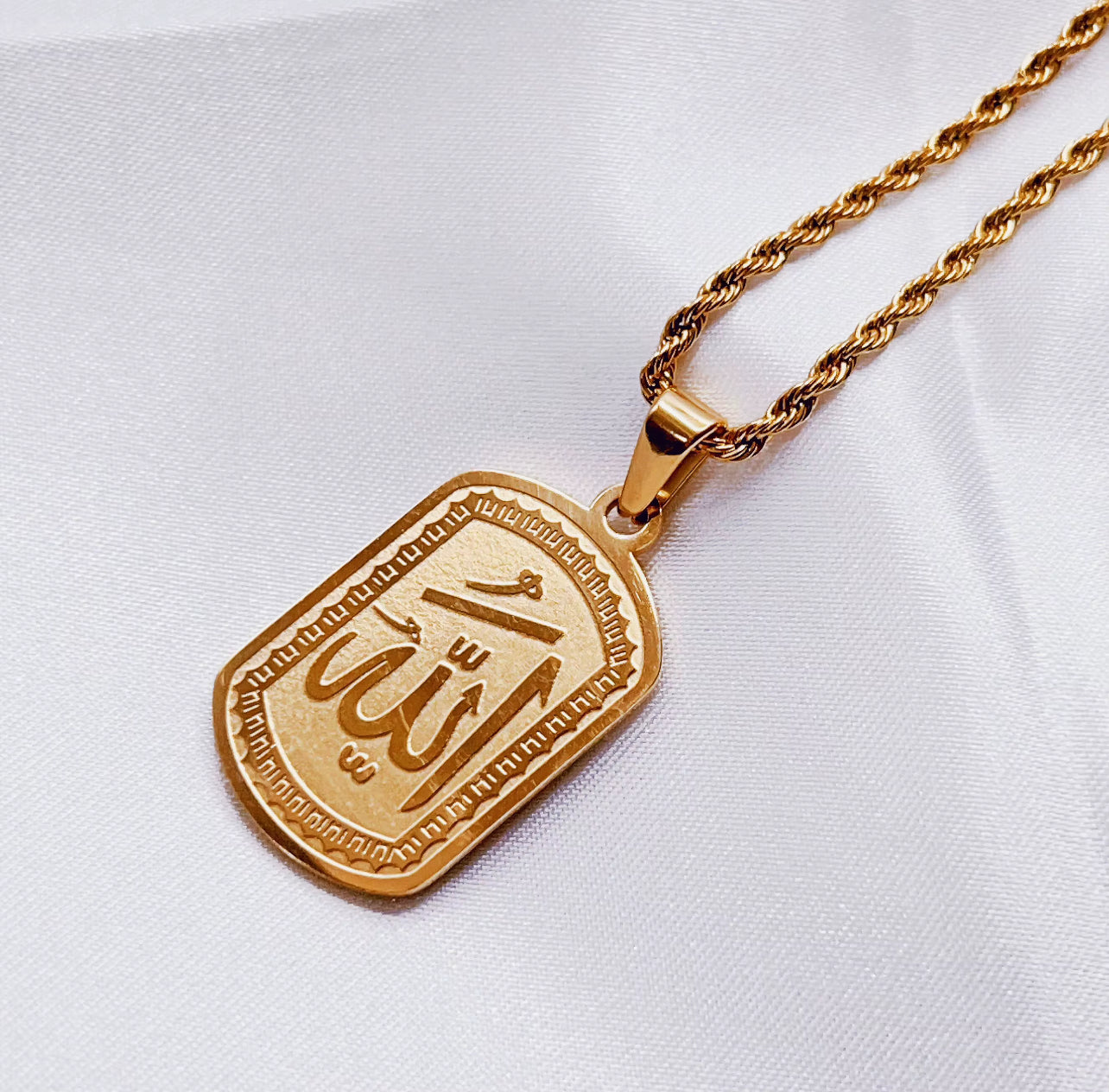 Islamic Jewelry for Women Men Muslim Pe ndant Gold Allah Arabic Necklaces Ayatul Kursi Necklace Islam Eid Ramadan gift