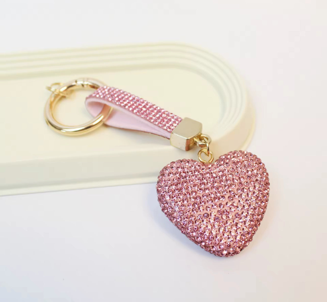 Rhinestone Heart Keychain – Sparkly Crystal Charm