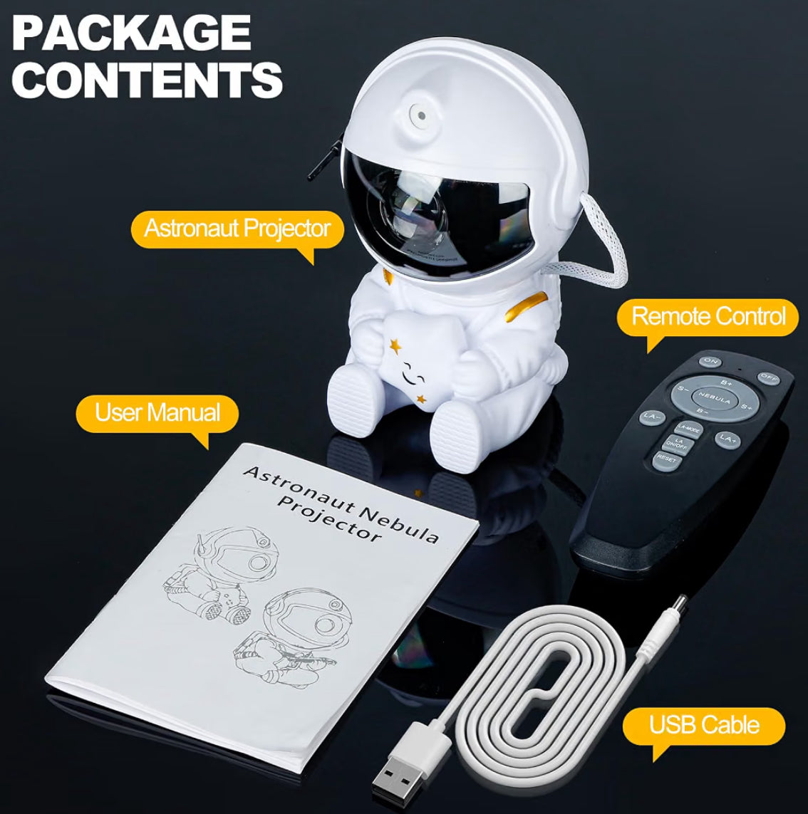 Astronaut Galaxy Projector Night Light with Remote Control