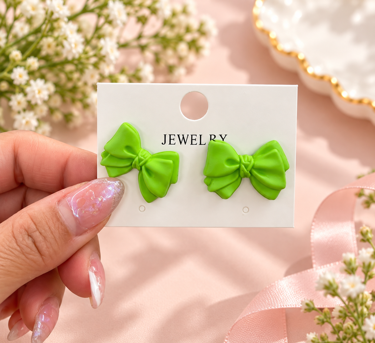 Colorful Bow Stud Earrings – Multiple Colors
