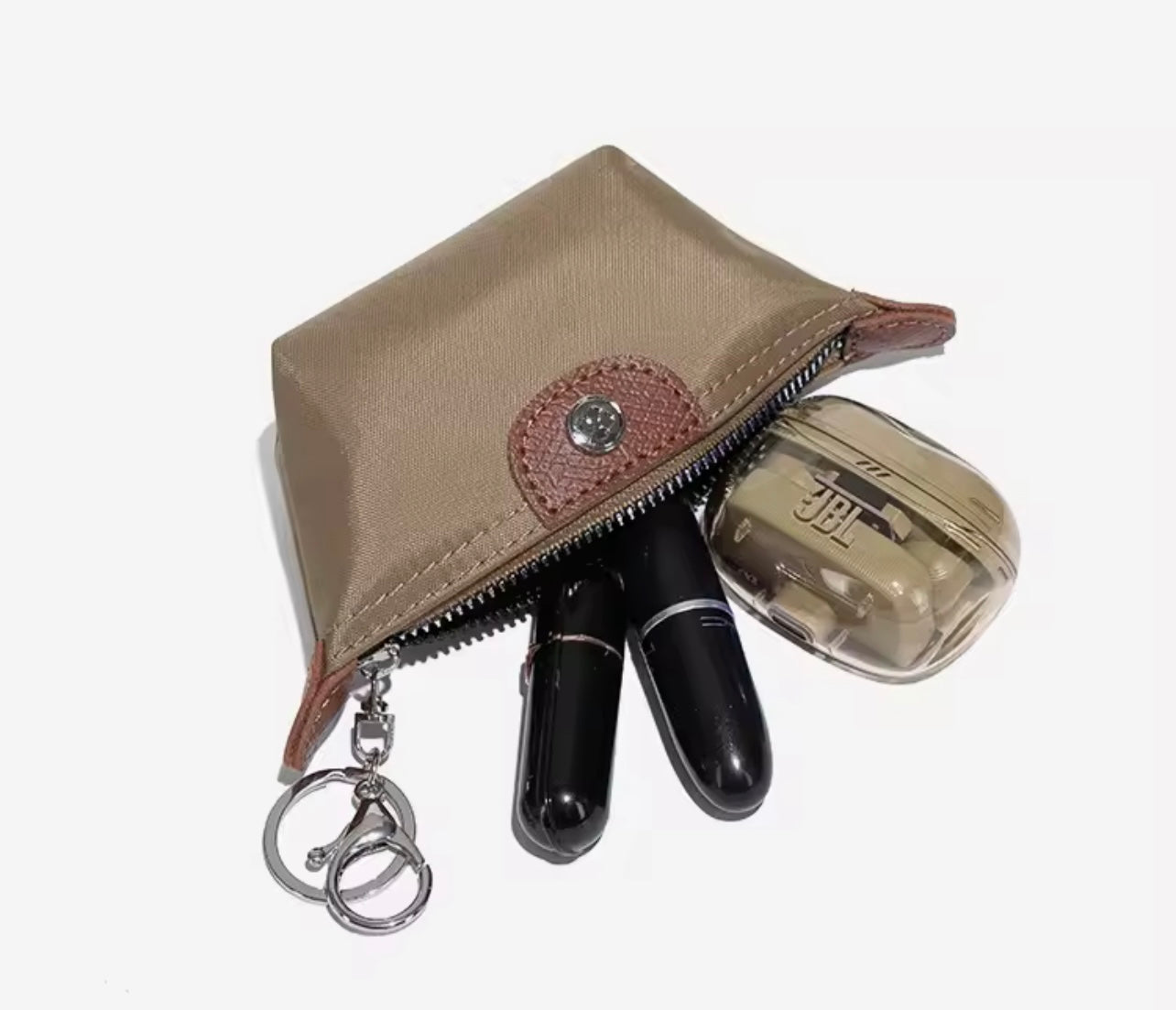 Lightweight Mini Long champ Ins Style PU Leather/Nylon Dumpling Bun Bag New Innovative Small Money Lipstick Earphone Storage
Bag