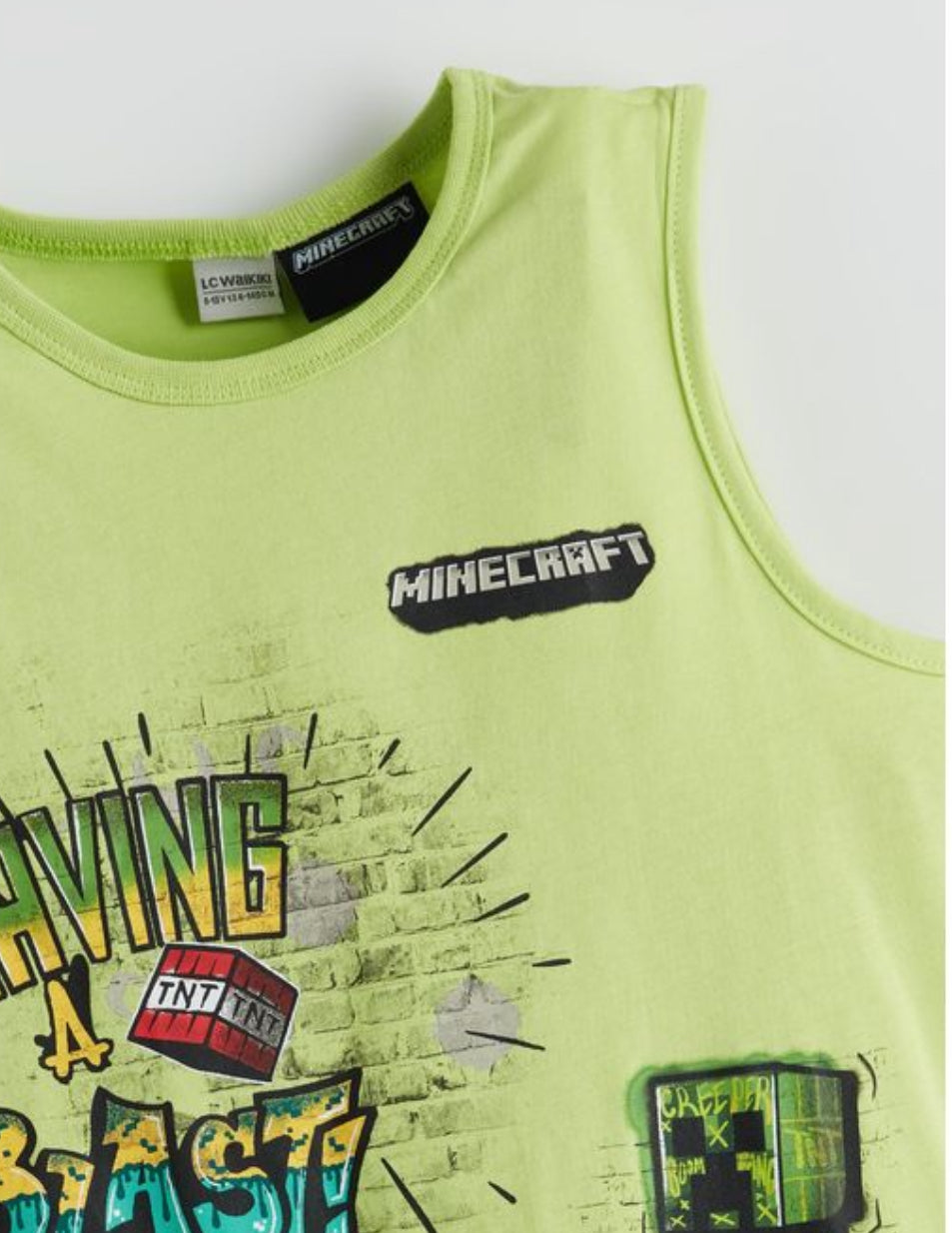 LCW Kids Crew Neck Minecraft Printed Boys' Tank Top and Swim Shorts