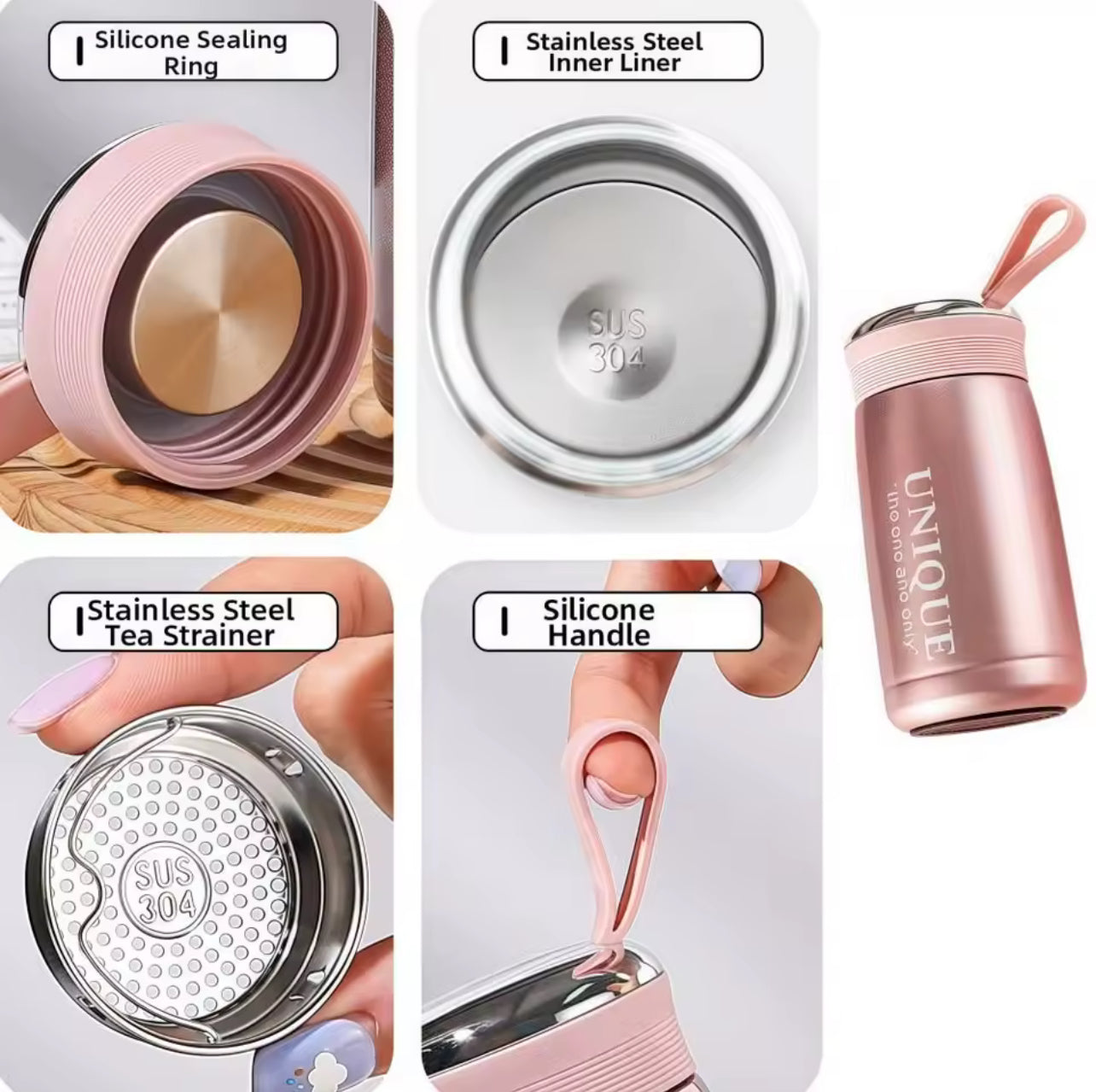 Portable Leak-proof Mini Thermos Cup 257ml Small Capacity Vacuum Cup Stainless Steel Durable Water Bottle Travel Outdoor