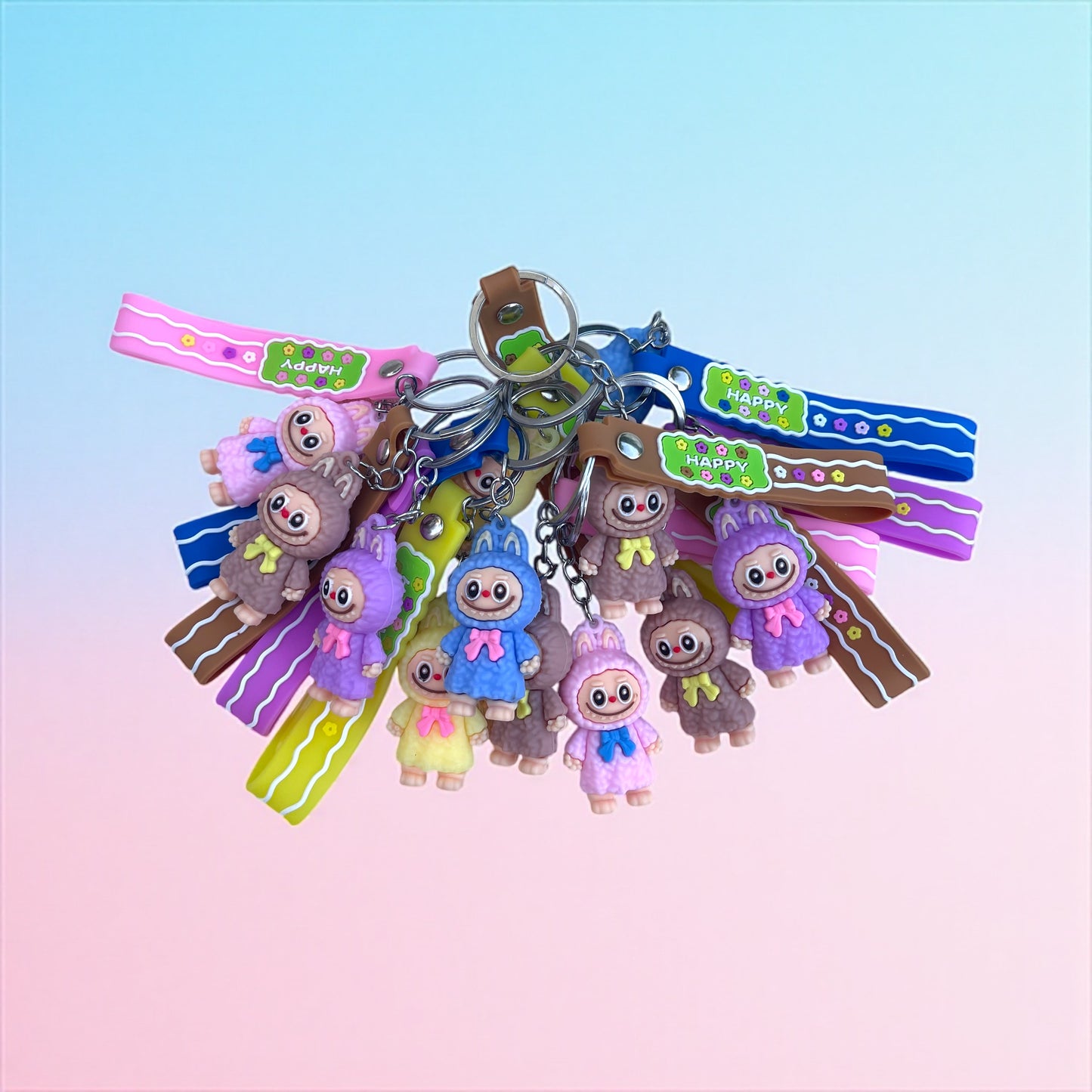 1Pc Labuba Keychain Cute Doll Wristlet Accessories Key Chain Bag Charm Gift for Women Mobile phone pendant/lanyard