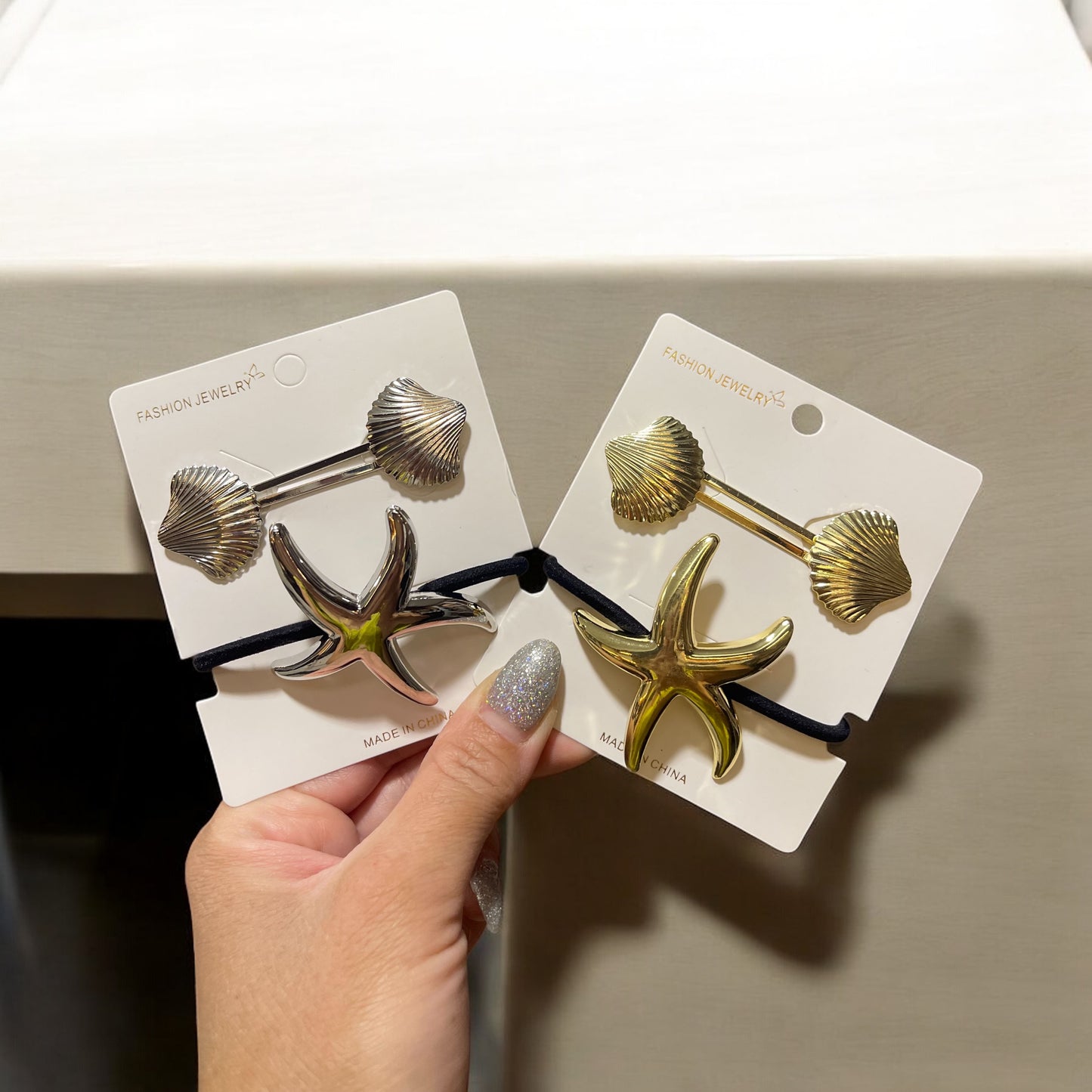 3Pcs Set Metal Shell Starfish Hair Bands & Pins for Women Headband Elastic HairPins Hairband Ropes Fashion Jewelry Hair Accessories