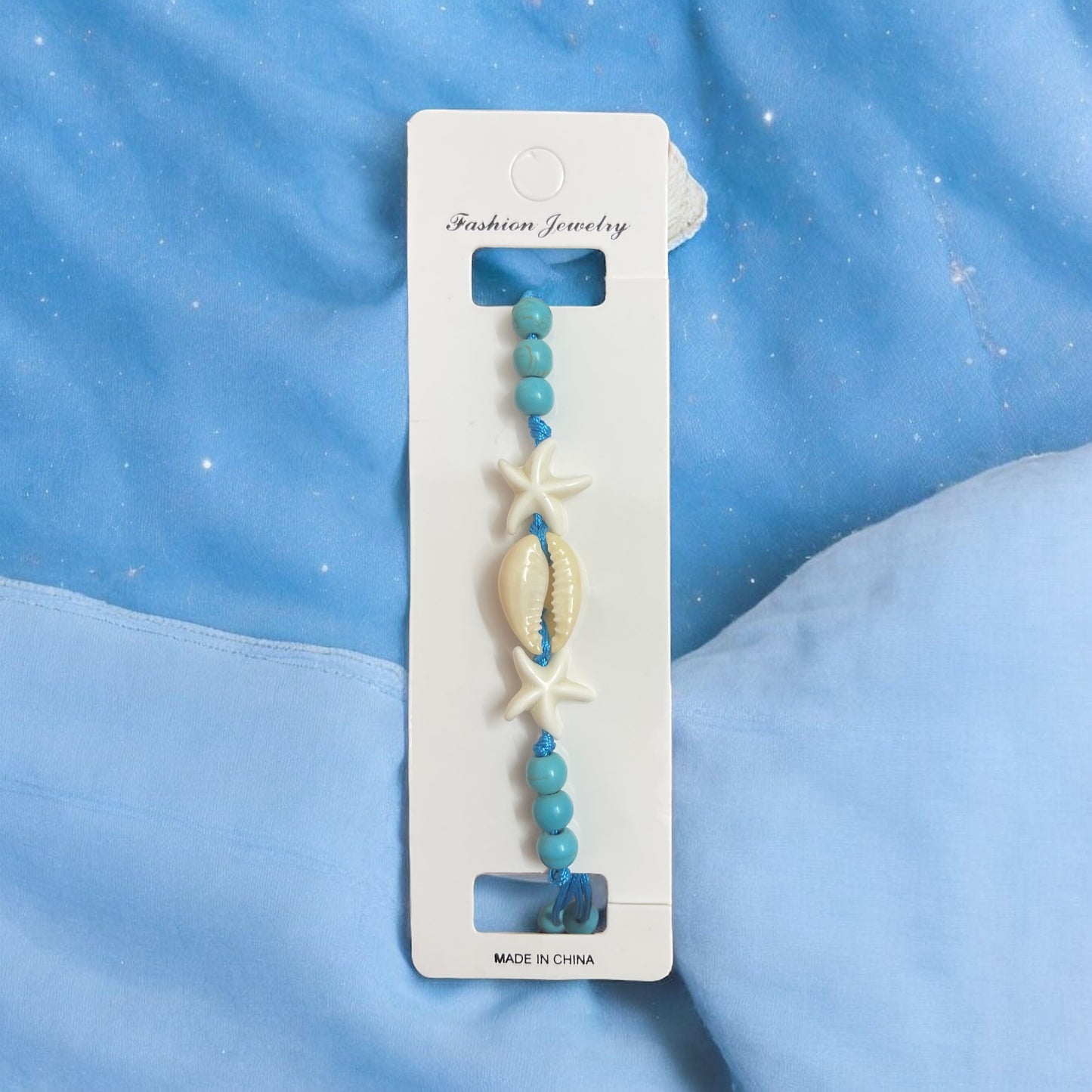 1pc Simple & Versatile Shell & Starfish Decor Elastic Bracelet Suitable For Women