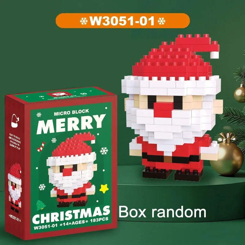 Christmas Particle Building Block Construction Set Micro Diamond Bricks Toy for Children