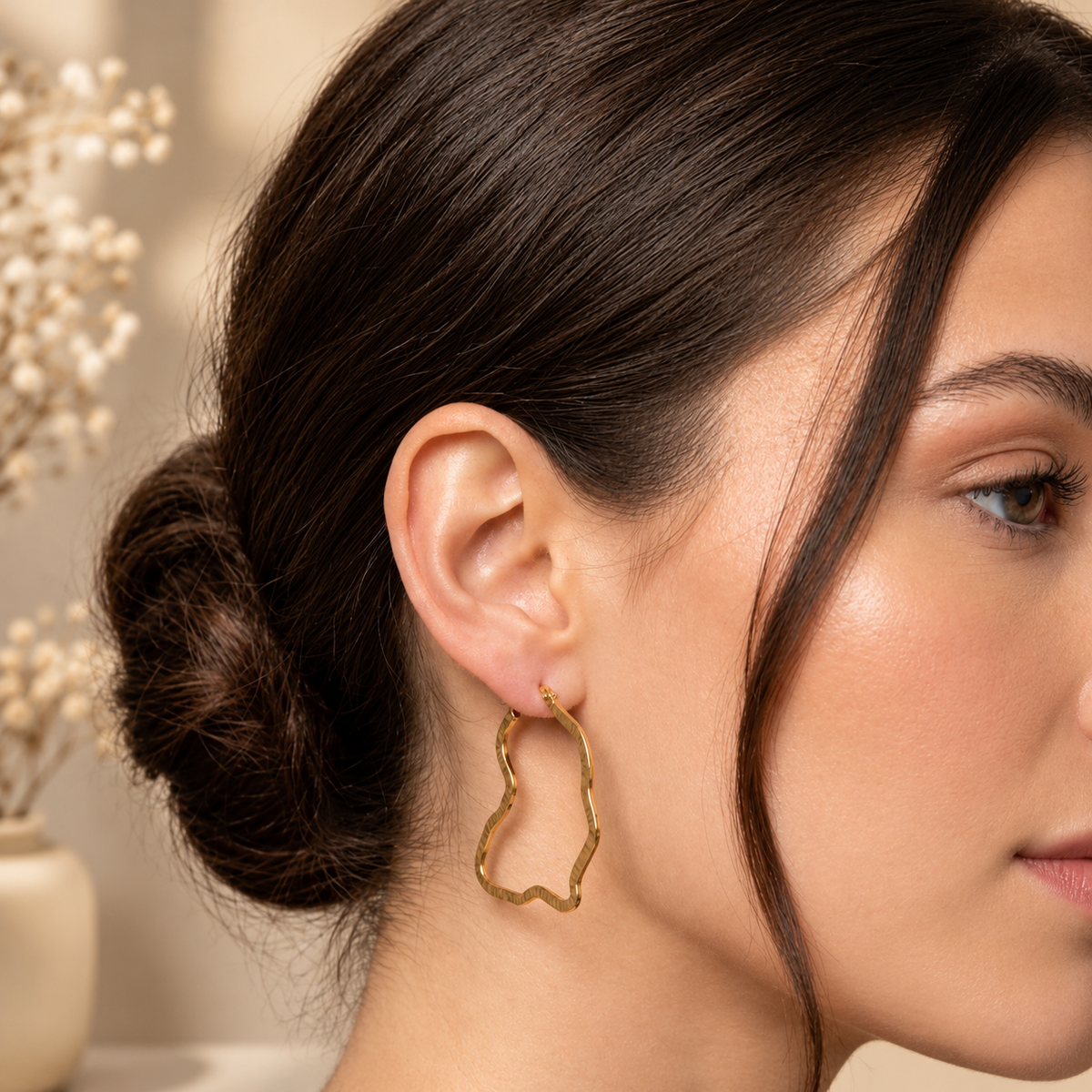 Gold Stainless Steel Statement Hoop Earrings – Multiple Styles