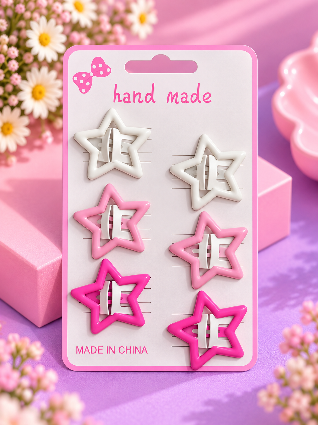 Star Hair Clips – Colorful Star Shaped Hair Barrettes (6-Piece Set)