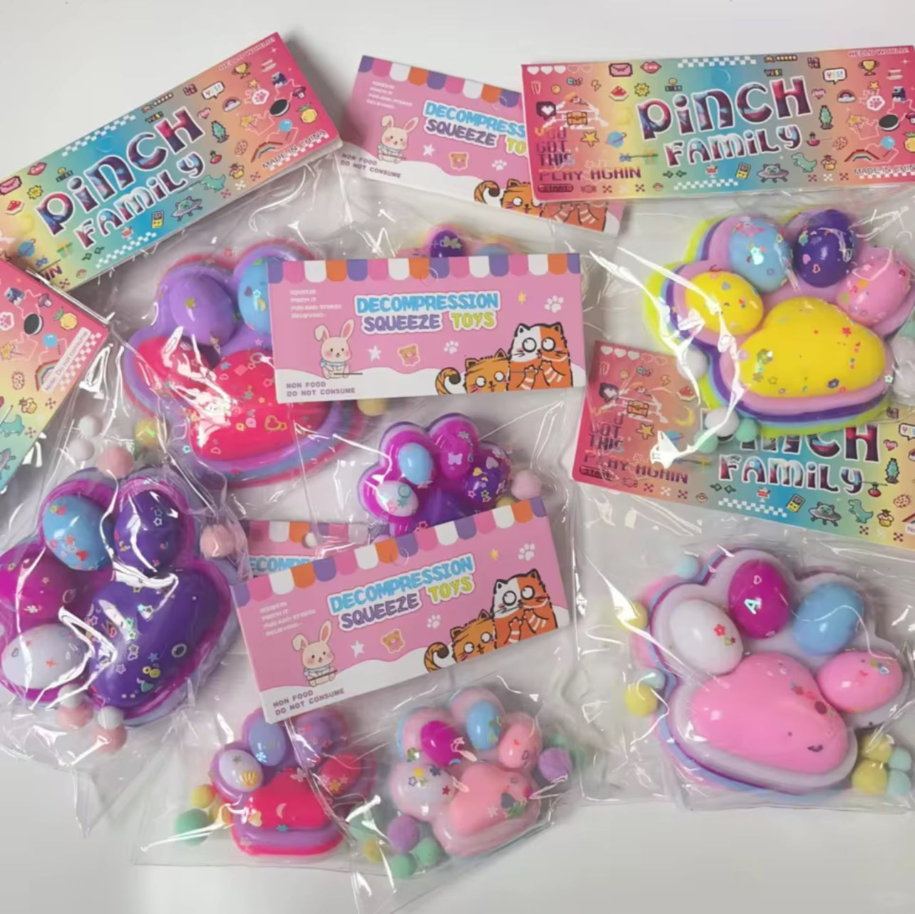 Cat Paw Squishy Toy Ultra-Soft Tpe Stress Relief Ball For Adults Cute Animal Simulation Non-Toxic Sensory Fidget Toy Gift