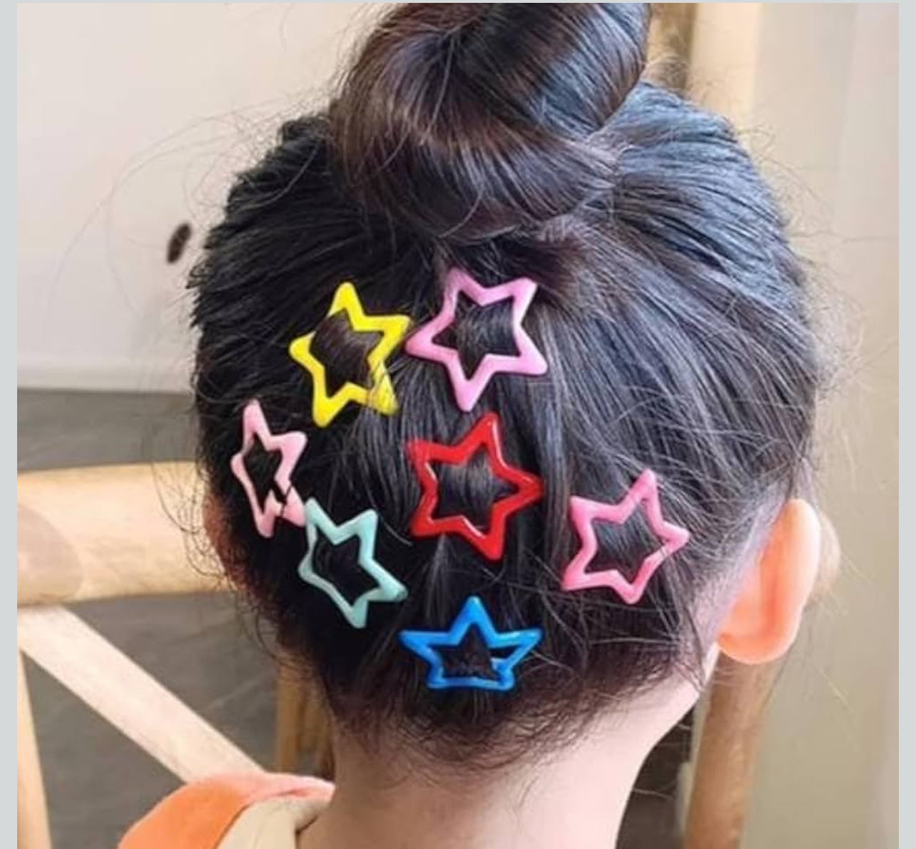 6Pcs Cute Hollow Star Hair Clips Vibrant Colorful Snap Design Perfect for Styling and Makeup Ideal ' Gift Holiday Gift