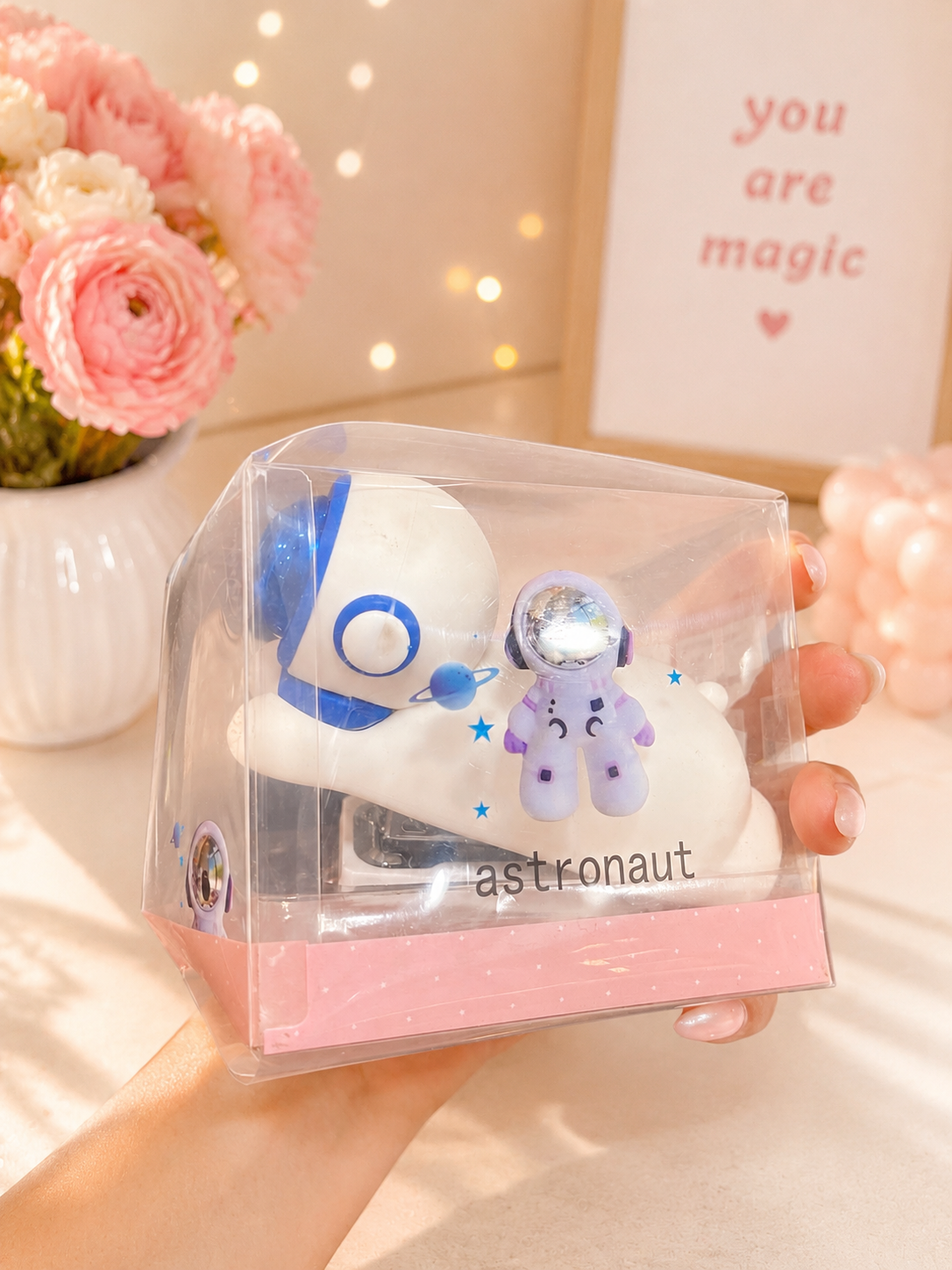 Cute Astronaut Mini Stapler – Blue & White