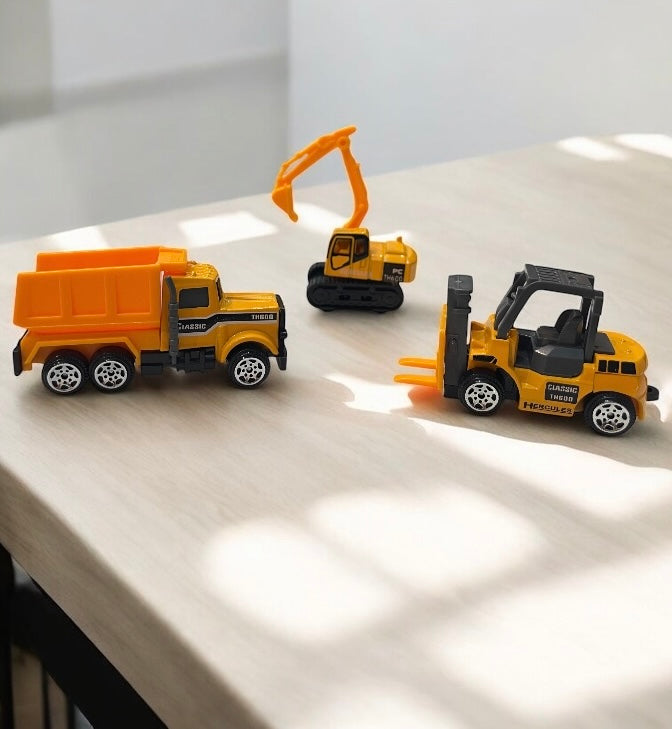 3Pcs Kids Mini Educational Toy Alloy Bulldozer Models Tractor Farmer Vehicle Model Car Toys Engineering Car Model Tractor Toy