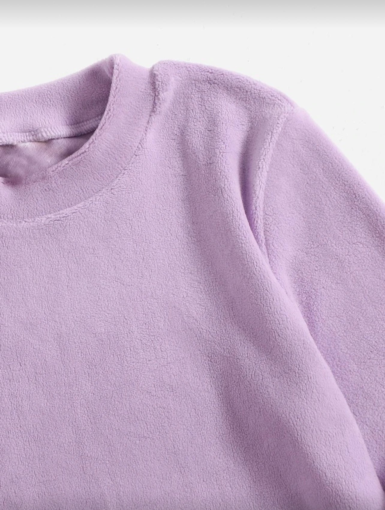 SHEIN Girls Solid Flannel Lounge Top - 5Y