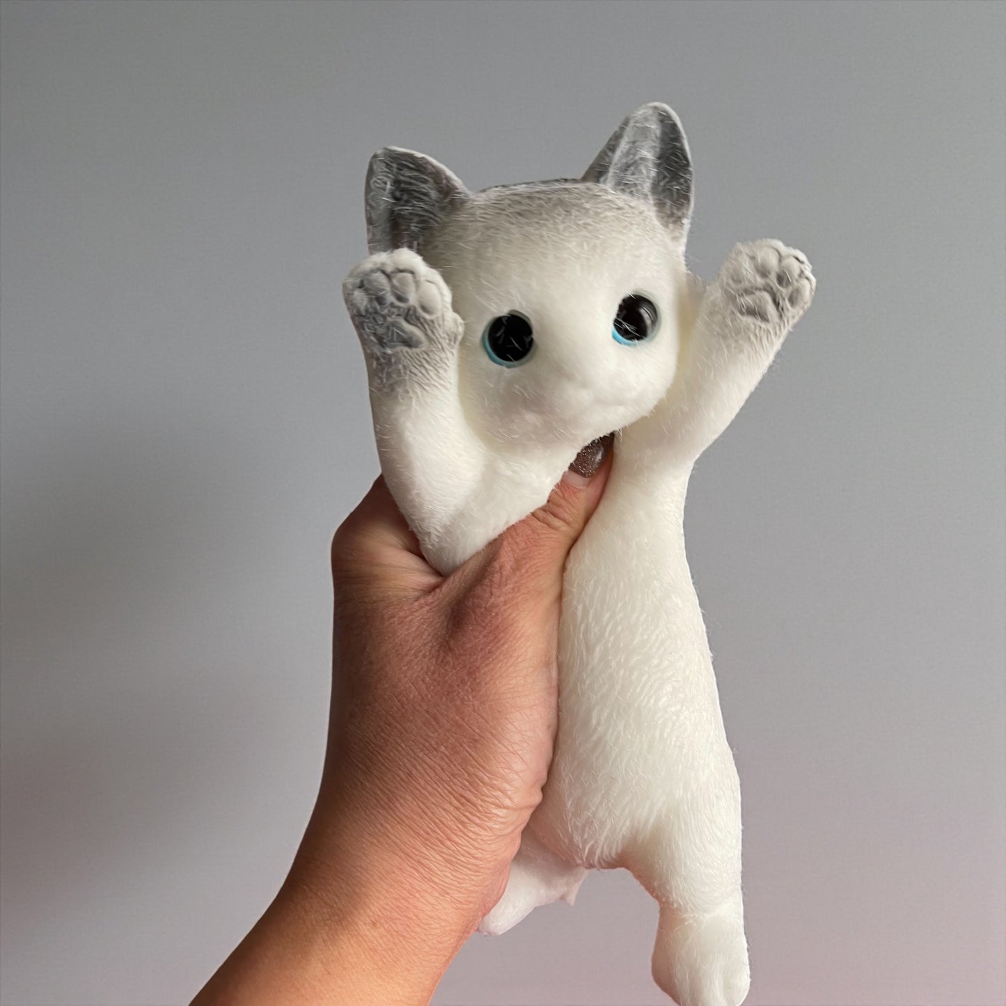 Cute Taba Squishy Cat Fluffy Sticky Realistic Cat Stress Relieving Toy Simulation Cats Doll Squeeze Gift for Kids Adults