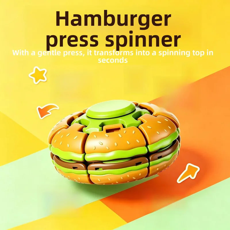 Hamburger Fidget Spinner Ball – Press & Spin Sensory Toy