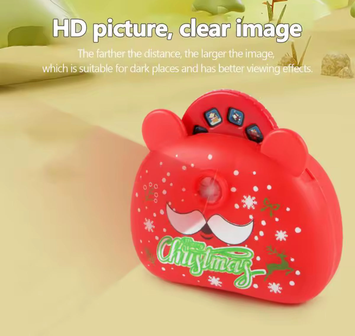 Children Projector Flashlight Christmas Camera Shape Story Projector Festive Flashlight With 24 Pictures