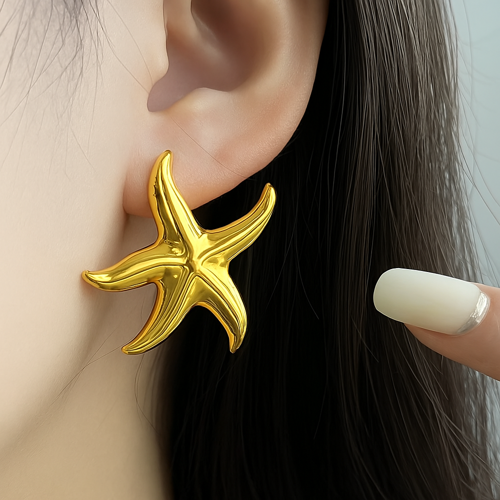 316L Stainless Steel Gold Trending Starfish Earrings For Women Sea BeachSpecial Niche Design Jewelry Gifts Wholesale Party