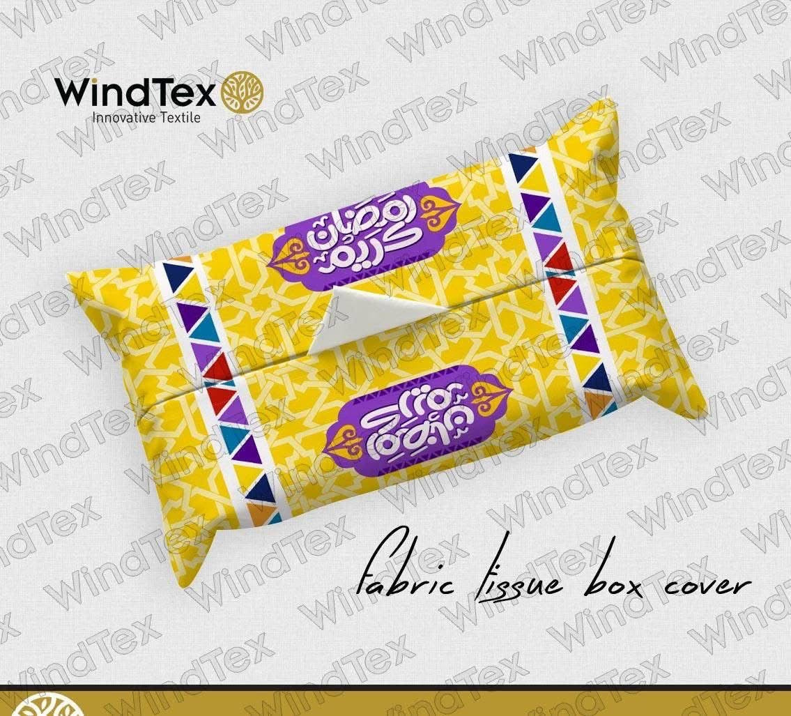 Ramadan Kareem Fabric Tissue Box Cover – Elegant Islamic Home Décor with Festive Prints
