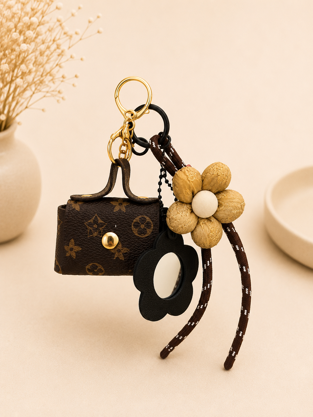 Mini Floral Charm Keychain Pouch