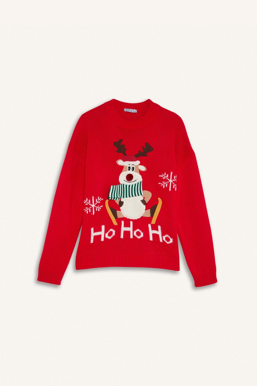 CHRISTMAS THEMED ZIPPERED PULLOVER - Medium
