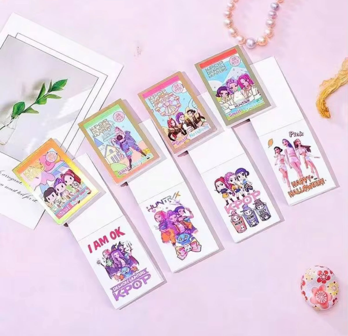 12Pcs Cute K-Pop Mini Notebook – Mini Pocket Notebook, Random Design