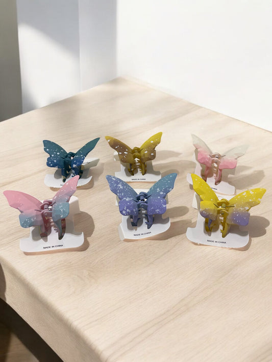 Fashion Colored  Butterfly Hair Clips Women's Hair Claws Elegant Shark Clips Headwear Hair Accessories