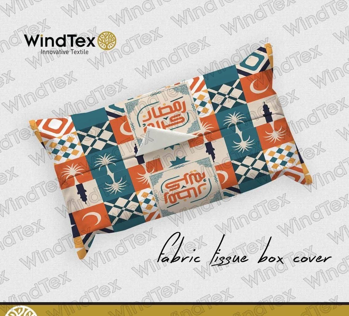 Ramadan Kareem Fabric Tissue Box Cover – Elegant Islamic Home Décor with Festive Prints