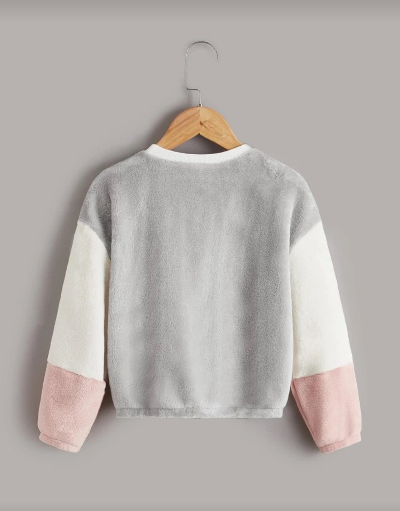 SHEIN Girls Color Block Drop Shoulder Flannel Pullover