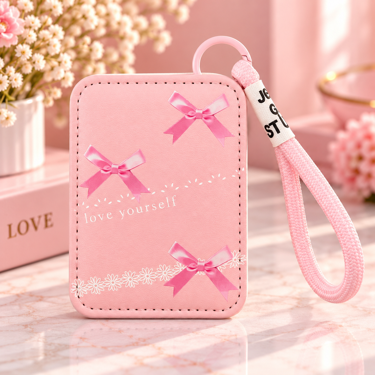 Cute Bow & Butterfly Mini Pocket Mirror Keychain – Pink & Blue Designs