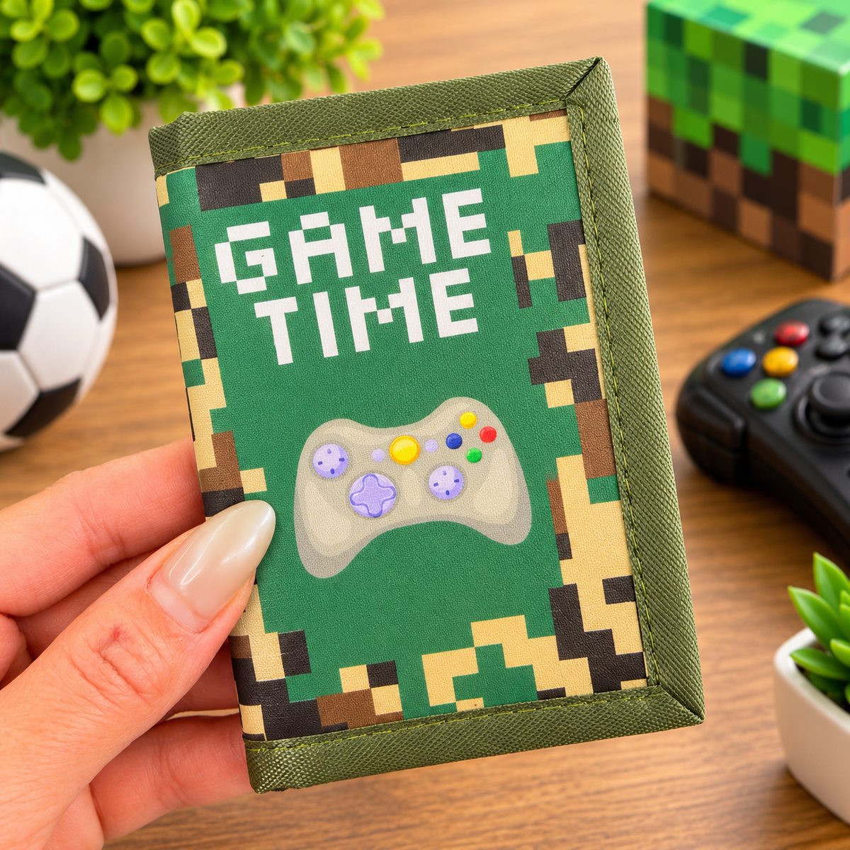 Kids’ Gaming & Sports Wallet – Fun Printed Tri-Fold Wallet