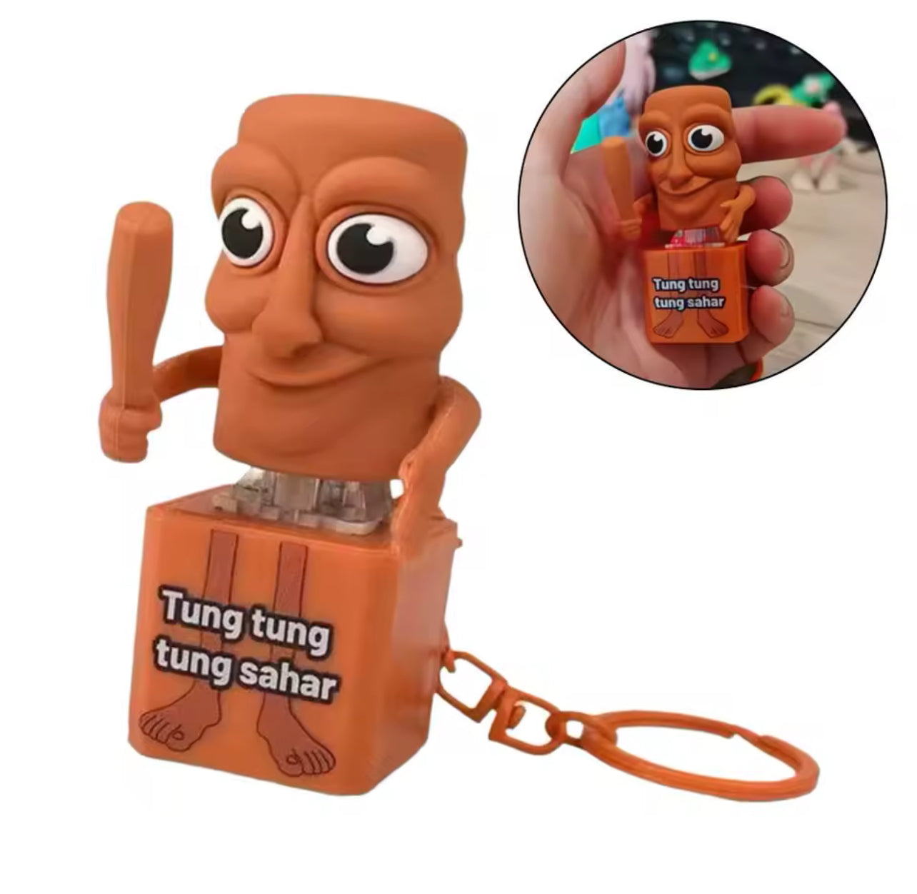Tung Tung Tung Sahur Keychain Vioce LED Key Press Button Italian Brainrot Tralalero Tralala Shark Bag Pendants Key Accessories