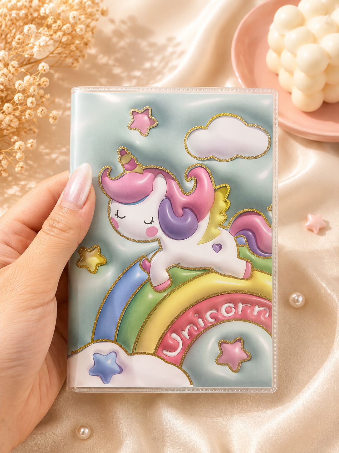 Cute Unicorn Pastel Notebook – Kawaii Rainbow Design