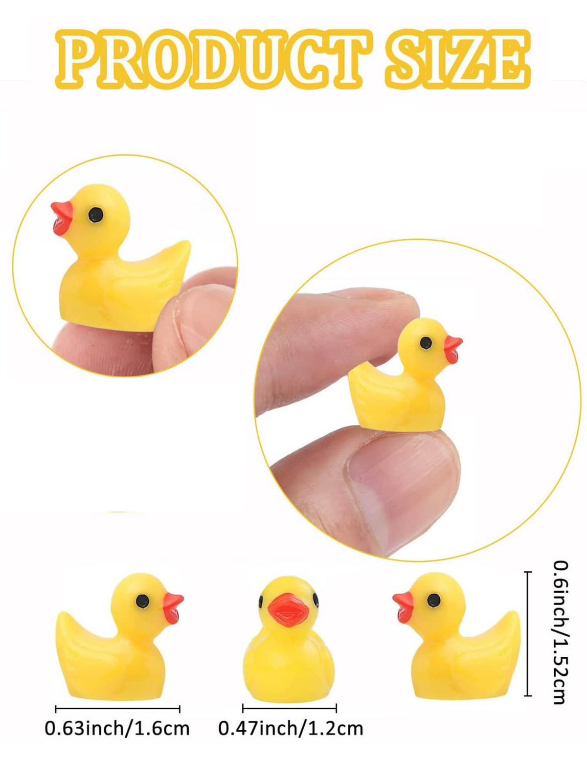 Mini Yellow Duck Figurines – 50 Pieces Jar | Cute Craft & Decoration Charms
