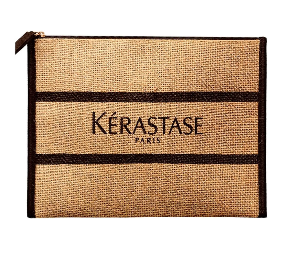 Kérastase Paris Jute Cosmetic Pouch – Beige & Black