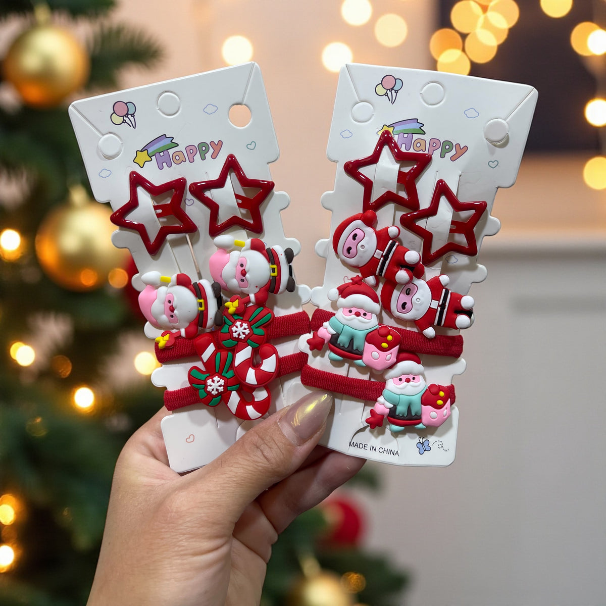 🎅 6Pcs Random Style Christmas Hair Accessories Set