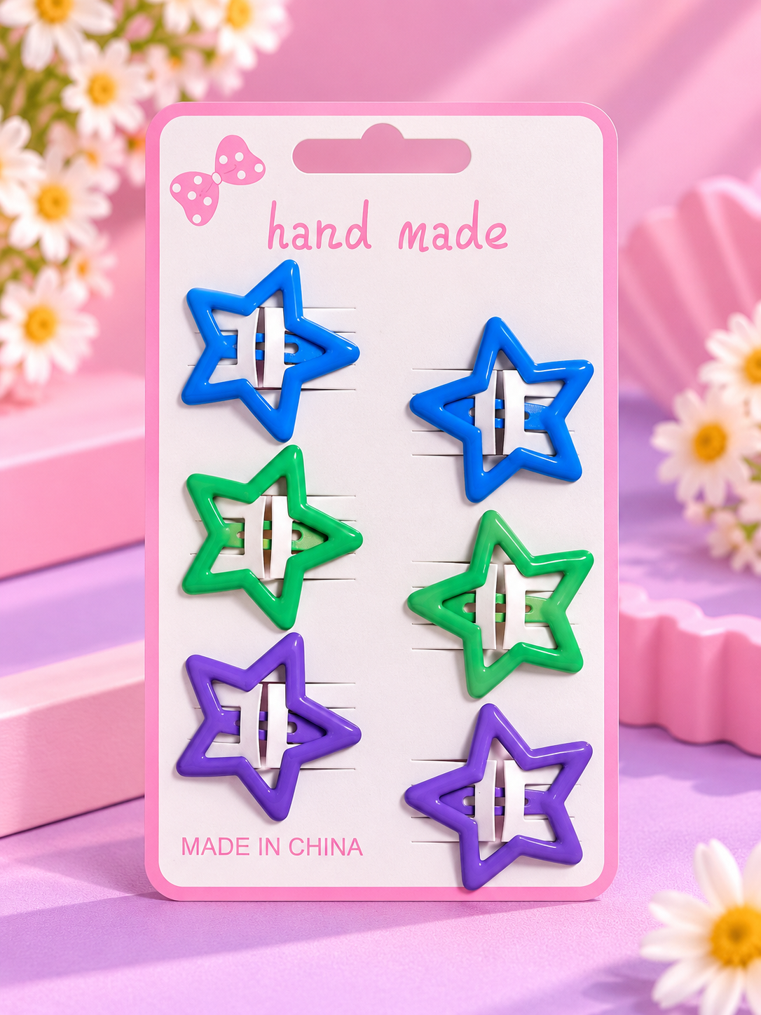 Star Hair Clips – Colorful Star Shaped Hair Barrettes (6-Piece Set)
