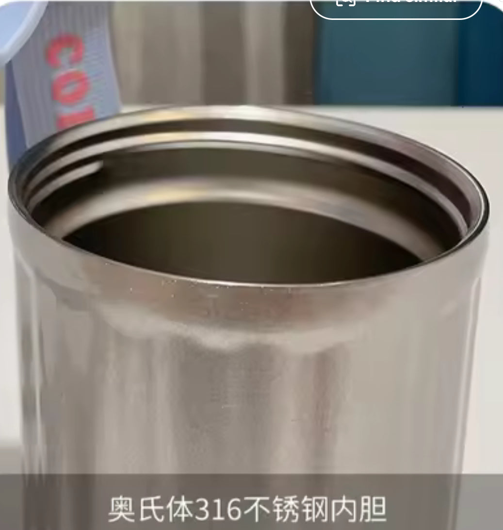 Stainless Steel Insulated Bottle Dual Drink Coffee Cup Fashionable Student Water Cup Portable with Lifting Rope Children's Cup