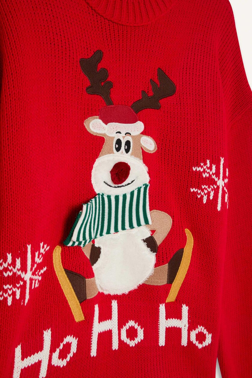 CHRISTMAS THEMED ZIPPERED PULLOVER - Medium