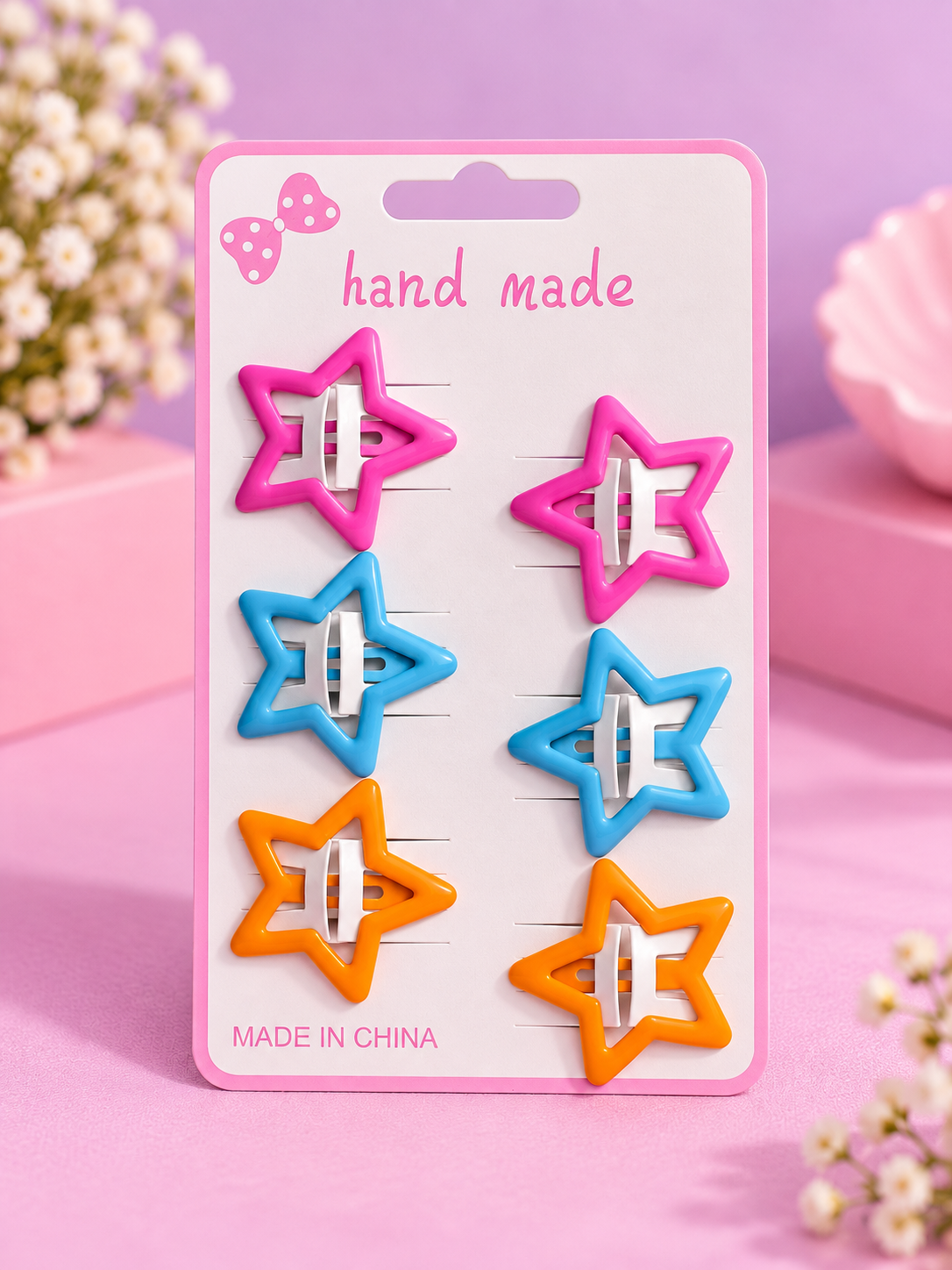 Star Hair Clips – Colorful Star Shaped Hair Barrettes (6-Piece Set)