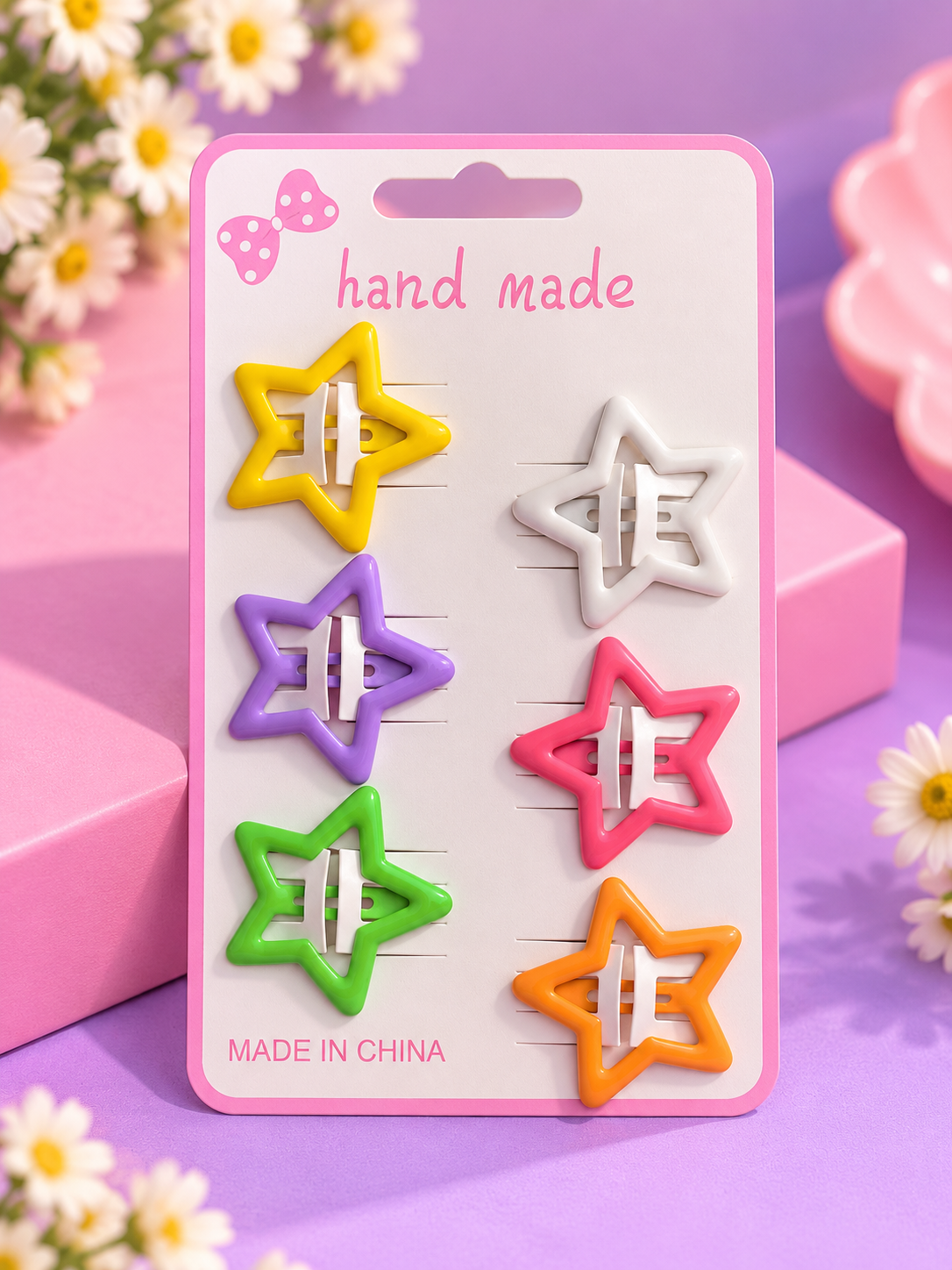 Star Hair Clips – Colorful Star Shaped Hair Barrettes (6-Piece Set)