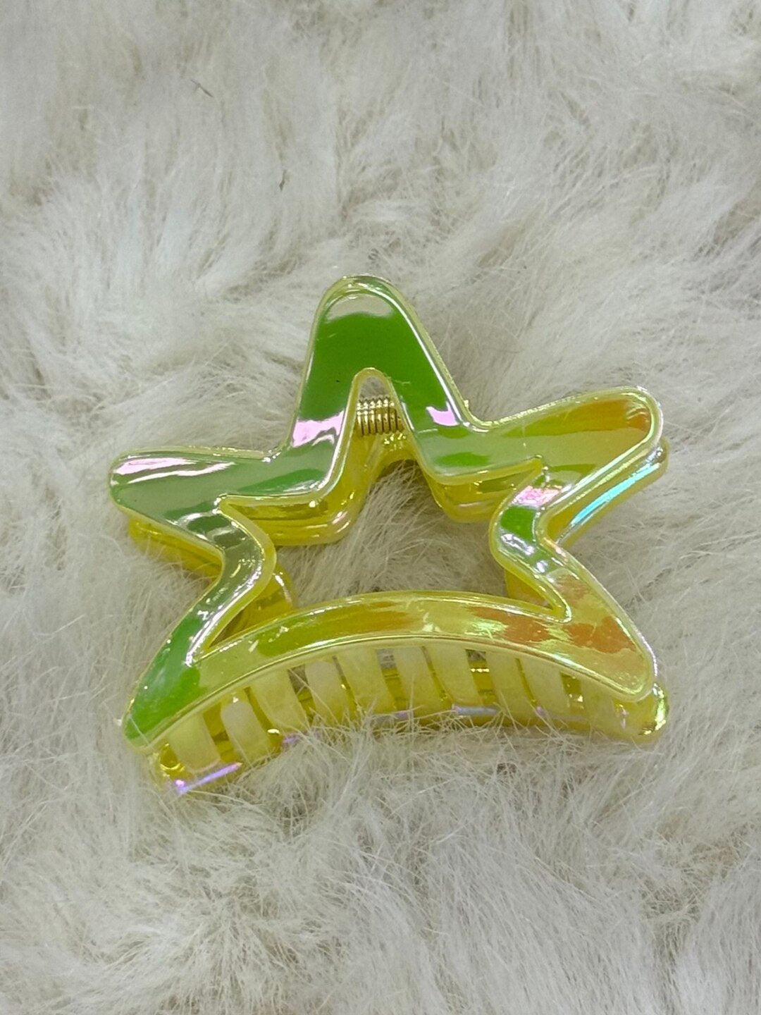 1pc starry colorful PVC hollow hair grab large size hair clip grab clip shark clip.
