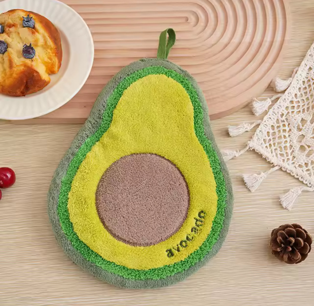 4Pcs Coral Velvet Hanging Fruit Hand Towel Simplicity Household Creative Cartoon Fruit Towel Not Drop Hair Soft Thick Absorbent Towel