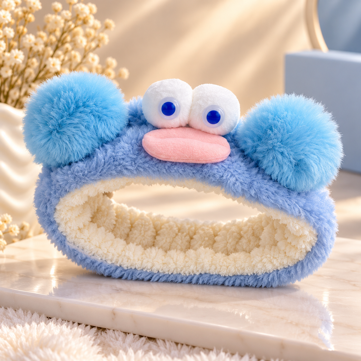 Cute Cartoon Plush Spa Headband – Soft & Fluffy Animal Design