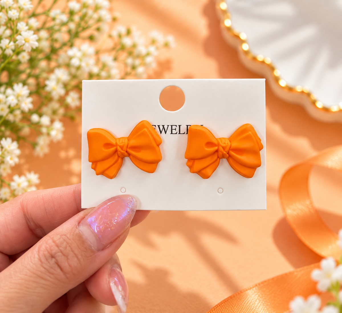 Colorful Bow Stud Earrings – Multiple Colors