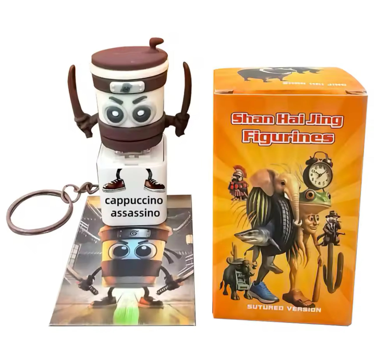 Tung Tung Tung Sahur Keychain Vioce LED Key Press Button Italian Brainrot Tralalero Tralala Shark Bag Pendants Key Accessories