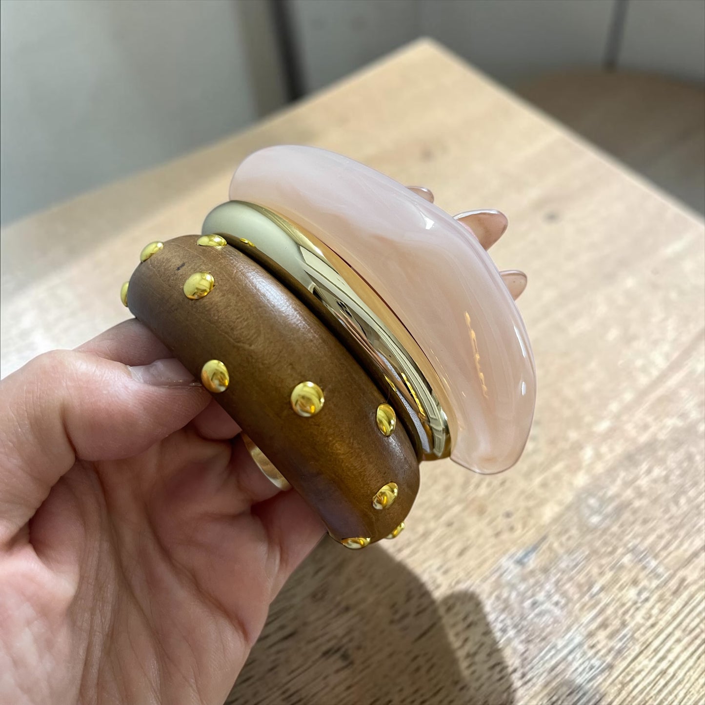 Luxe Mixed Texture Statement Bangles Set