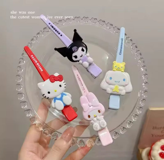 2025 New Sanrio Hair Clip Anime Cartoon Hello Kitty My Melody Kuromi Trendy Fashion Hairpin Clip Sweet Headpiece Girl Gift