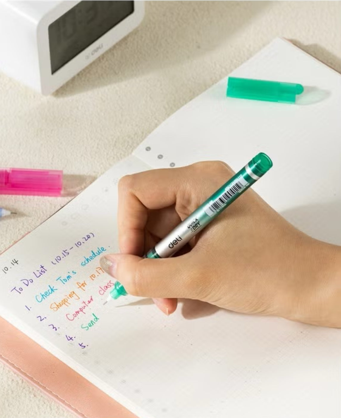 8-Piece Needle Tip Roller Pen 0.5mm Tip Multicolour