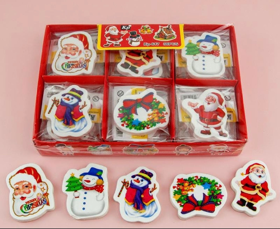6PCs Christmas Themed Kids Eraser